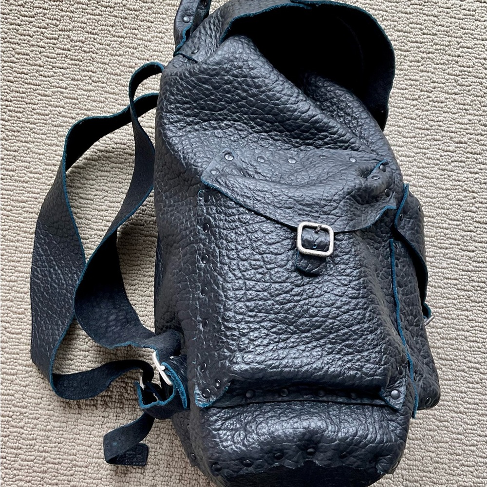 Black Textured Women's Backpack - Picture 2 of 9